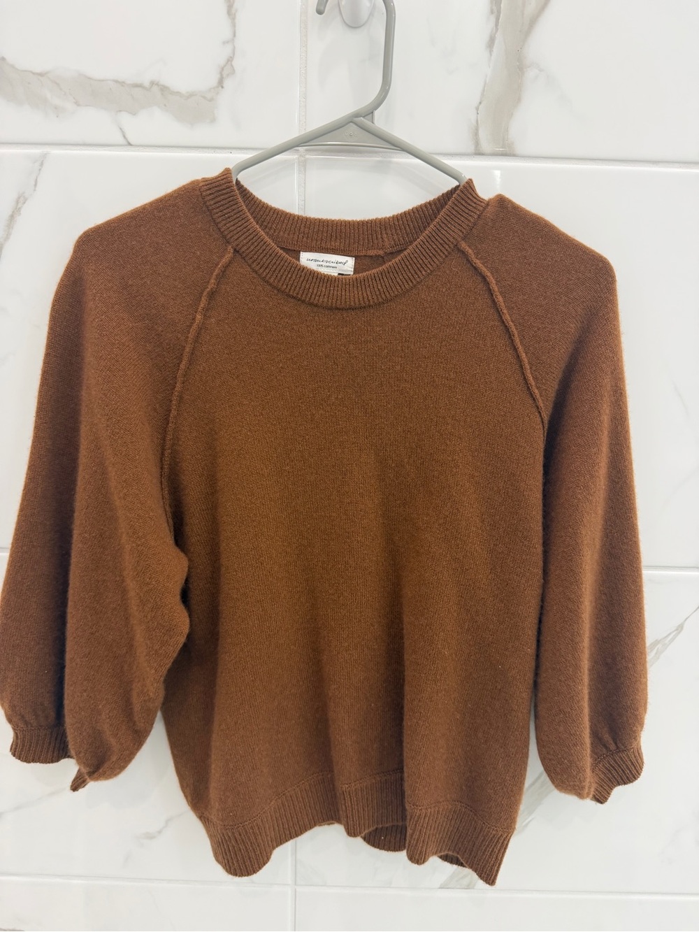 Unsubscribed Women's Brown CASHMERE Crewneck Sweater - Soft Knit Pullover